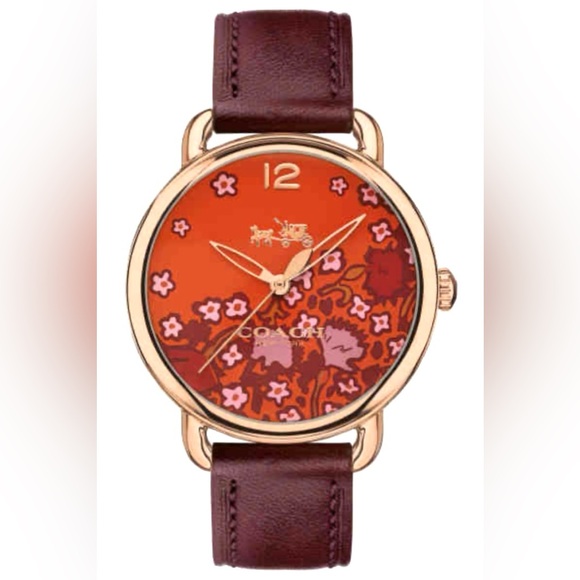 Coach Accessories Coach Delancey Ladies Watch Floral Terra Cotta